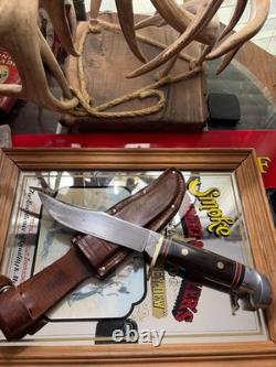 Vintage Western Fix-Blade 1983' W3-G Camp or Bowie stylewith original sheath