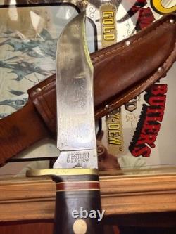 Vintage Western Fix-Blade 1983' W3-G Camp or Bowie stylewith original sheath