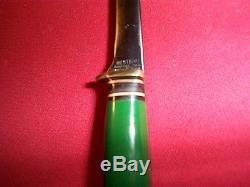 Vintage Western Green Handle Bird Trout Type Hunting Knife 48 B WithSh Used N/M
