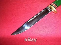 Vintage Western Green Handle Bird Trout Type Hunting Knife 48A WithSh Used N/M