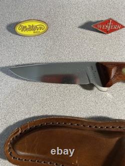 Vintage Western Knife W83 H Stamped With Sheath Great Handle and Blade Beautiful