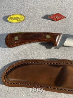 Vintage Western Knife W83 H Stamped With Sheath Great Handle and Blade Beautiful