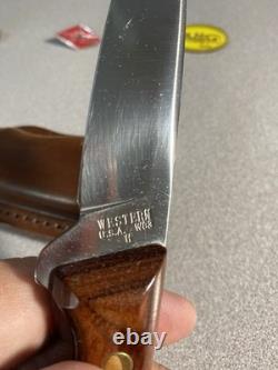 Vintage Western Knife W83 H Stamped With Sheath Great Handle and Blade Beautiful