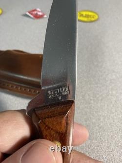 Vintage Western Knife W83 H Stamped With Sheath Great Handle and Blade Beautiful