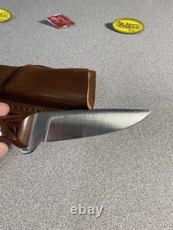 Vintage Western Knife W83 H Stamped With Sheath Great Handle and Blade Beautiful