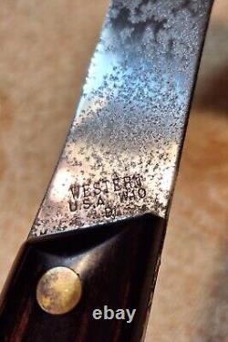 Vintage Western Knife and Hatchet Boulder Colorado U. S. A W10 W66 Leather Handle