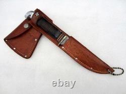 Vintage Western L-66 Hunting Outdoorsman Knife with Hatchet Sheath Boulder USA