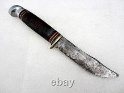 Vintage Western L-66 Hunting Outdoorsman Knife with Hatchet Sheath Boulder USA