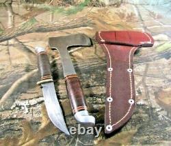 Vintage Western L10 Hatchet & L66 Knife Boulder Colo USA WithCustom Made Sheath