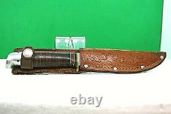 Vintage Western RP8 Fixed Blade Knife With Sheath