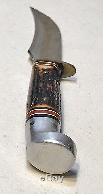 Vintage Western USA H40 H Fighting Hunting Dagger Knife WithLeather Sheath VG Cond