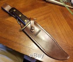 Vintage Western USA W47 Bowie Fixed Blade Hunting Knife withOriginal Sheath NM