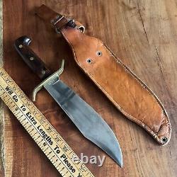 Vintage Western USA W49 Fixed Blade Survival Bowie Knife & Sheath