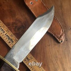 Vintage Western USA W49 Fixed Blade Survival Bowie Knife & Sheath