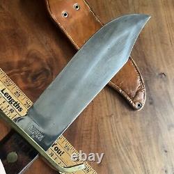 Vintage Western USA W49 Fixed Blade Survival Bowie Knife & Sheath