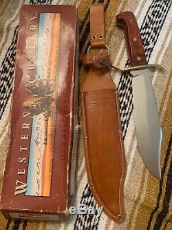 Vintage Western USA W49 K 1987 Bowie Hunting Survival V44 knife WithSheath/box