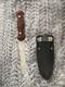 Vintage Western USA W77 Boot Knife Dagger with Original Basketweave Leather Sheath