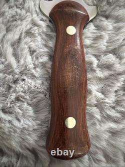 Vintage Western USA W77 Boot Knife Dagger with Original Basketweave Leather Sheath