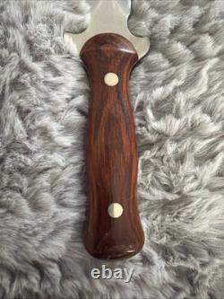 Vintage Western USA W77 Boot Knife Dagger with Original Basketweave Leather Sheath