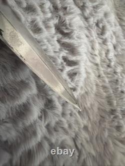 Vintage Western USA W77 Boot Knife Dagger with Original Basketweave Leather Sheath