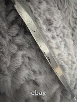 Vintage Western USA W77 Boot Knife Dagger with Original Basketweave Leather Sheath