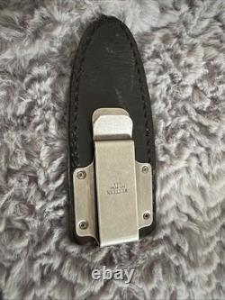 Vintage Western USA W77 Boot Knife Dagger with Original Basketweave Leather Sheath