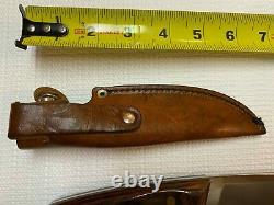 Vintage Western W84 F RARE Fixed Blade Hunting Knife with Sheath EXCELLENT