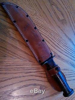 Vintage Western WW2 Era 8 fighting Hunting Blued Blade Knife