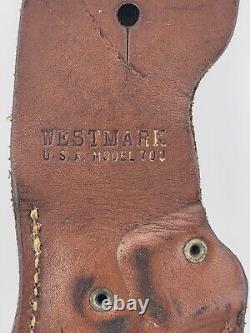 Vintage Westmark Model 703 Fixed Blade Hunting Knife W Original Leather Sheath