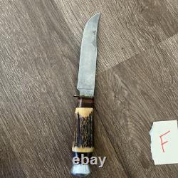 Vintage Whitby Stag Horn Handle Knife made in Solingen Germany With Sheath NICE