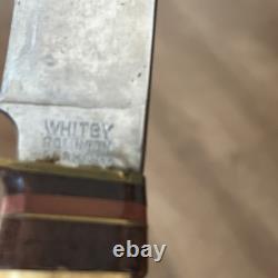 Vintage Whitby Stag Horn Handle Knife made in Solingen Germany With Sheath NICE