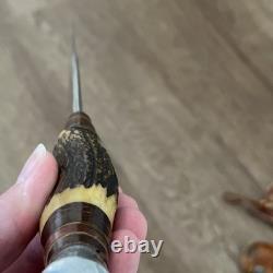 Vintage Whitby Stag Horn Handle Knife made in Solingen Germany With Sheath NICE