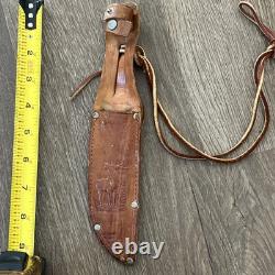 Vintage Whitby Stag Horn Handle Knife made in Solingen Germany With Sheath NICE