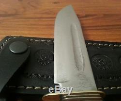 Vintage XL Solingen Germany knife Stag bone fighting bowie hunting survive /case