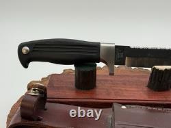 Vintage circa 2000 Kershaw 1020 Fixed Blade Knife withRubber Hdle & Sheath-353.26