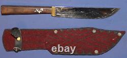 Vintage hand made hunting knife with sheath