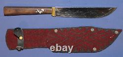 Vintage hand made hunting knife with sheath