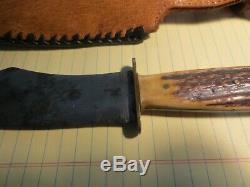 Vintage marbles haines hunting knife stag handle full hilt very scarce