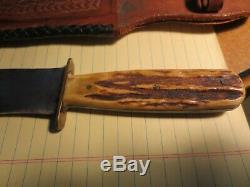 Vintage marbles haines hunting knife stag handle full hilt very scarce