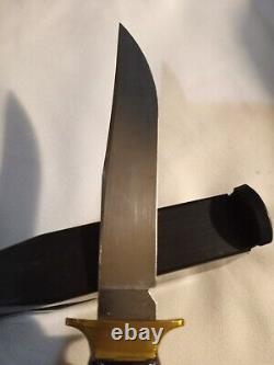 Vintage northwoods Gladstone Mich custom stag knife with sheath very NICE