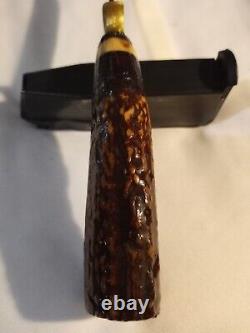 Vintage northwoods Gladstone Mich custom stag knife with sheath very NICE