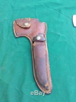 Vintage western hunting knife and hatchet combo