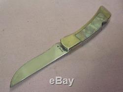 VintageGERBER97223LOCK BLADE FOLDING KNIFE withONYX SCALES & ORIG. WALNUT BOX