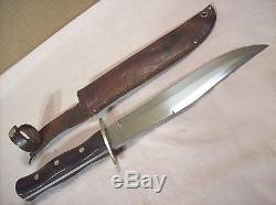 VintageLINDER BOWIE KNIFERAZOR SHARPROSEWOOD HANDLE HUNTING & FIGHTING KNIFE