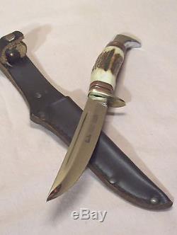 VintageLINDERSCOUTGERMAN SOLINGEN INOX HANDMADE HUNTING KNIFE withORIG. SHEATH