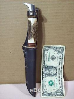 VintageLINDERSCOUTGERMAN SOLINGEN INOX HANDMADE HUNTING KNIFE withORIG. SHEATH