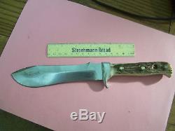 VintagePUMAWHITE HUNTERHANDMADE HUNTING KNIFE withSTAG HANDLE & ORIG. BOX