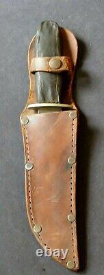Vtg (1910) Union Cutlery Co KA-BAR- Hunting knife & sheath