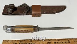 Vtg 1935-50 Western Boulder Colo. Pat'd Made In USA Bird Trout Hunting Knife L48