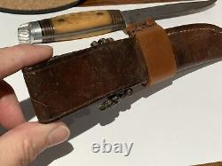 Vtg 1935-50 Western Boulder Colo. Pat'd Made In USA Bird Trout Hunting Knife L48